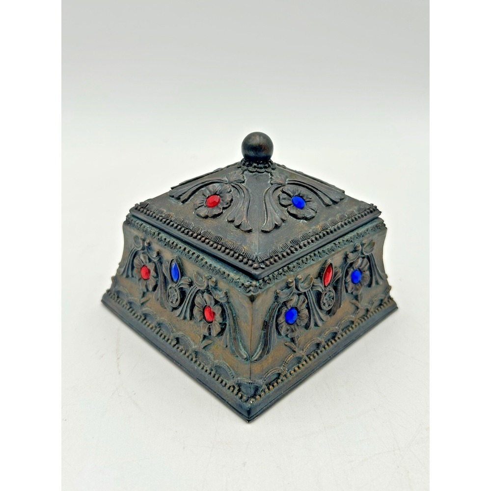 Jeweled Presentation Wedding Gems Jewelry Box La Tausca Style Trinket Ring Case